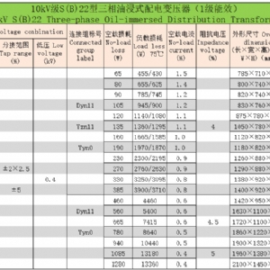 10kV級(jí)S(B)系列三相油浸式配電變壓器