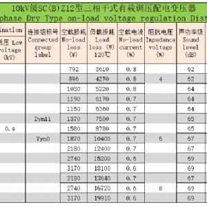 10kV級(jí)SC(B)Z系列三相干式有載調(diào)壓配電變壓器